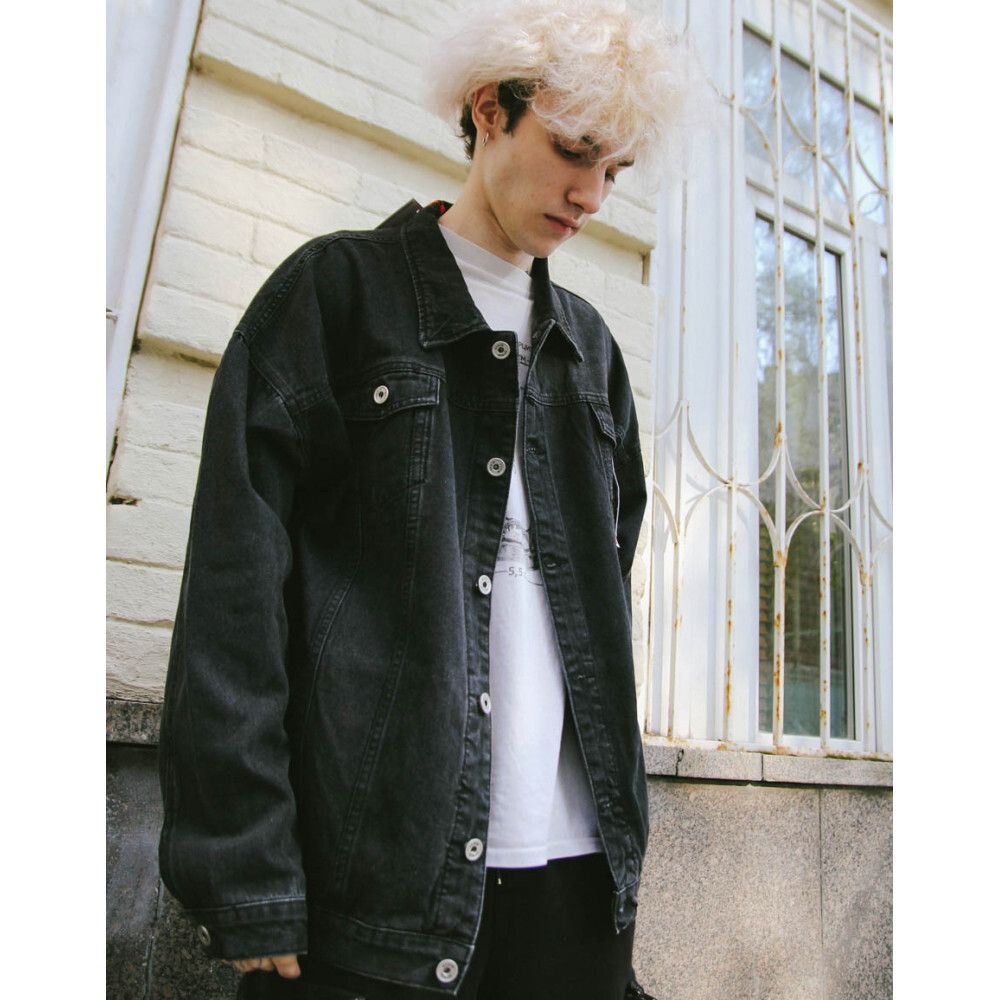 Купить Куртка БИЧ Джинсовка Оверсайз Черная Куртка БИЧ Джинсовка Оверсайз Черная