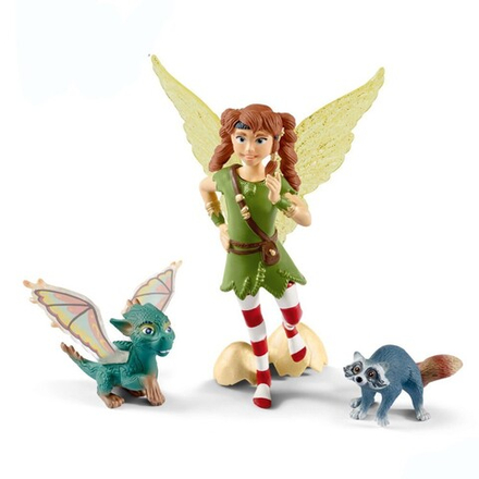 Schleich Elf World Bayala Movie - Эльф Марвин с Нугуром и Пиухом 70581 / артикул   70581  / GTIN 4055744030130