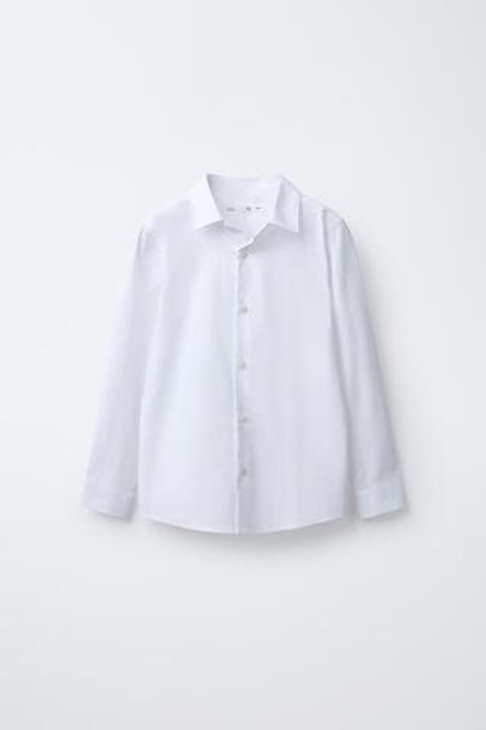 ZARA ОДНОТОННАЯ ПОВСЕДНЕВНАЯ РУБАШКА, БЕЛЫЙ