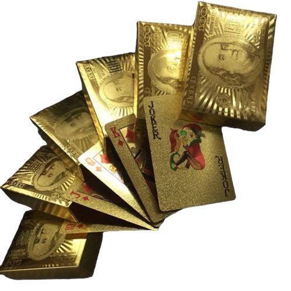 Карты пластиковые "Золото", 54 карты. (10 штук)