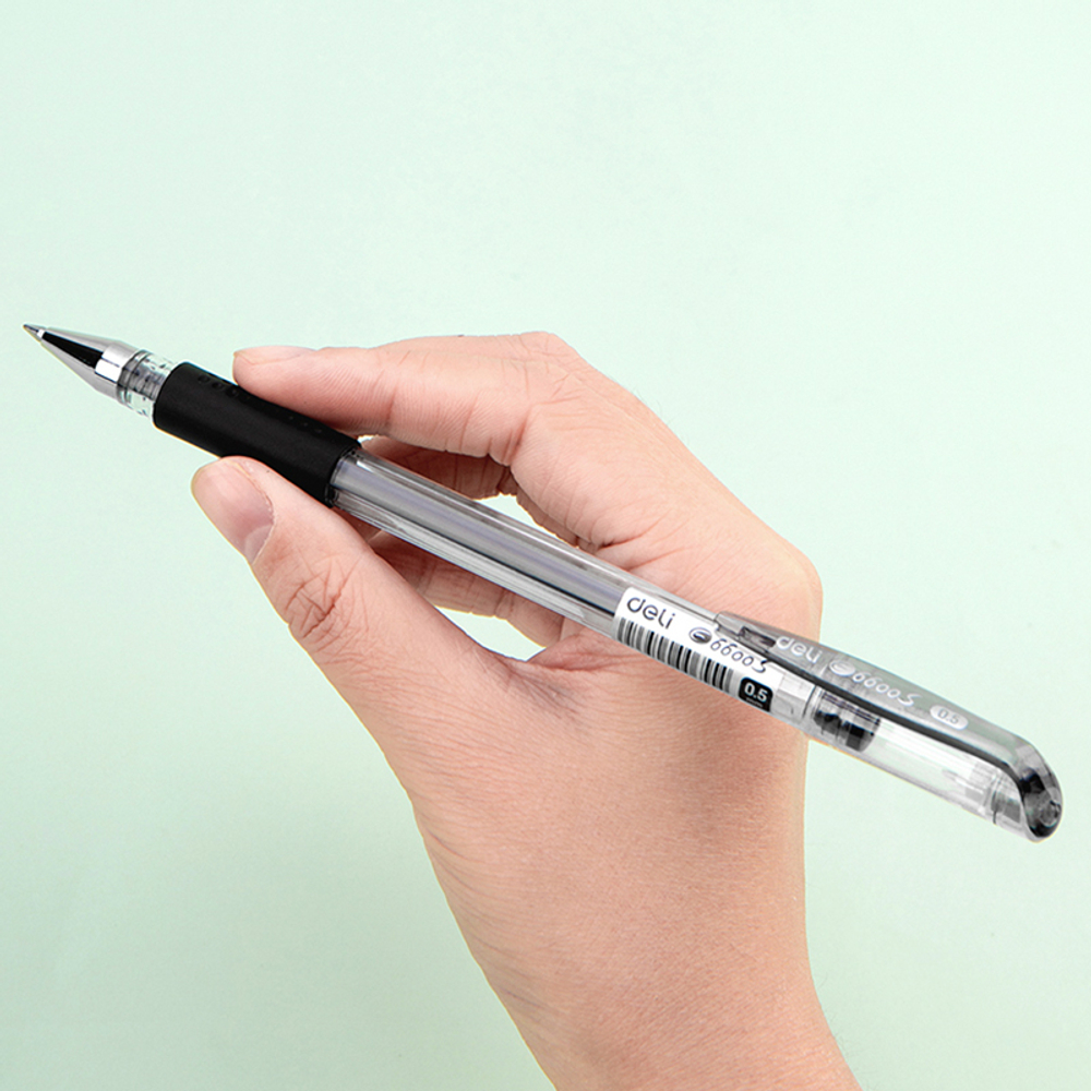 Ручка гелевая DELI "6600" 0,5 мм, черная