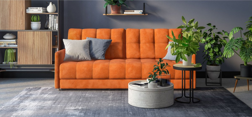 Диван BOSS 2.0 LOFT велюр Alkantara оранж