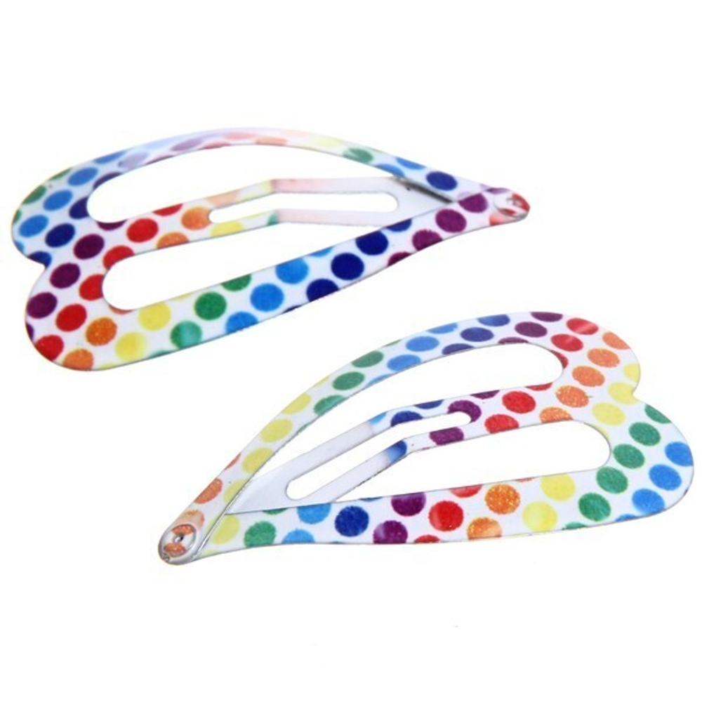 Зажимы для волос детские 10шт «ЭЛЬСА», цветные сердечки, микс 5 цветов, 4.5см (блистер и пакет)