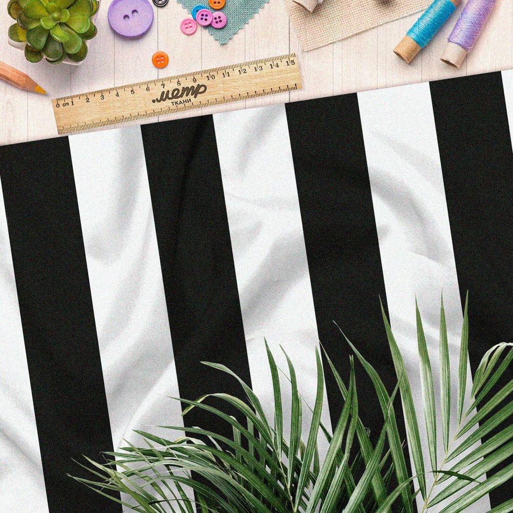 Ткань футер 2-х нитка черные полоски