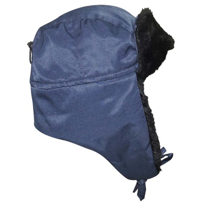 Шапка-ушанка "ЛЮКС" синяя (тк. смесовая)
