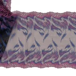 Вышивка на сетке черная/фуксия 26 см