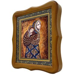 Колыбельная (Несущая в платке) икона Божьей Матери на холсте.