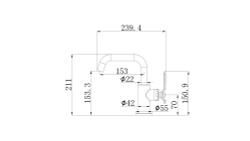 Смеситель на раковину  Bronze de luxe 1760'S LOFT матовый хром