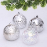 Новогодние шары «Сказочное королевство» 10 см (набор 8 шт), Серебро