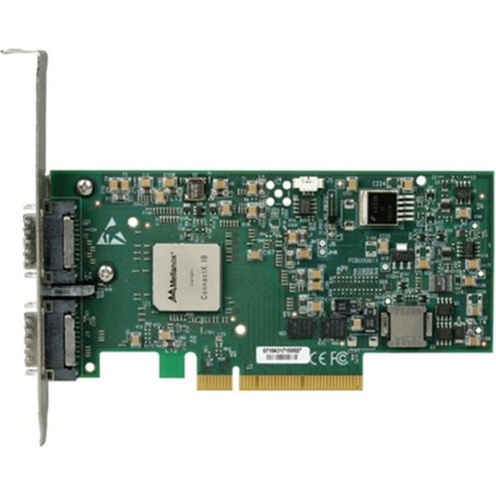 Сетевая карта Mellanox ConnectX™ EN, Ethernet Network Interface Card, Dual Port 10GBASE-CX4, PCIe 2.0 x8 2.5GT/s, MemFree, Fiber Media Adapter Support, tall bracket, RoHS R5 Compliant MNEH28-XTC