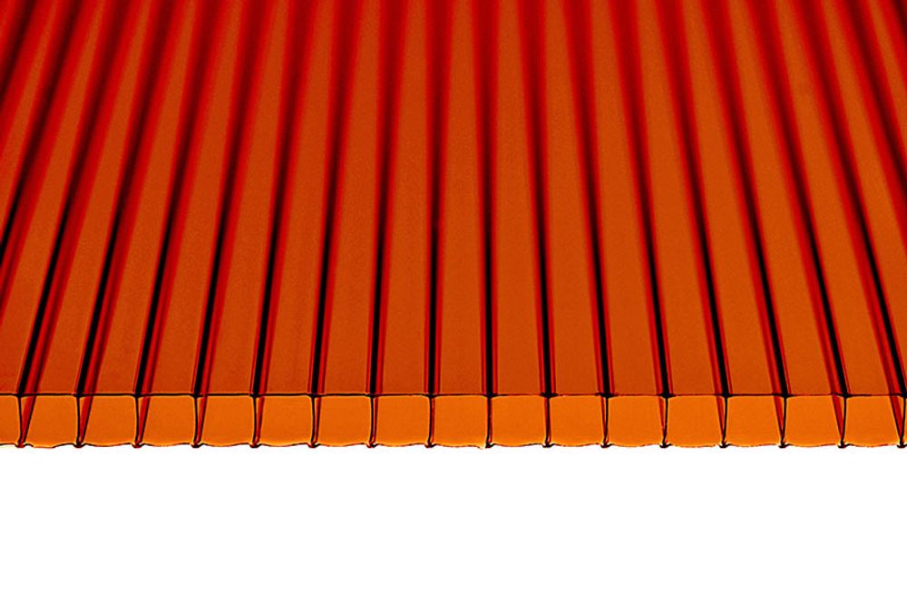 Поликарбонат янтарный (коричневый бронза)  6,0мм  размер 2,10 х 6 м плотность 0.77 кг/м2