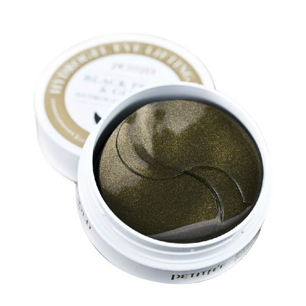 Petitfee Black Pearl & Gold Hydrogel Eye Patch 60 штук Гидрогелевые патчи для век с чёрным жемчугом