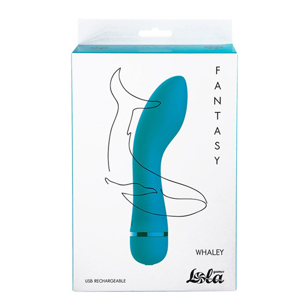 Бирюзовый перезаряжаемый вибратор 16,8см Lola Games Fantasy Whaley 7911-03lola