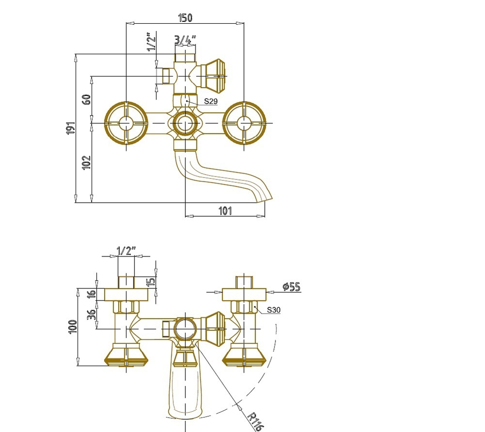 Душевая система  Bronze de Luxe ROYAL 10121R