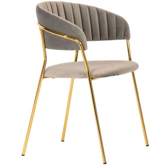 Стул Turin бежевый с золотыми ножками