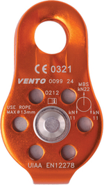 БЛОК-РОЛИК ОДИНАРНЫЙ VENTO СПАСАТЕЛЬ ЛЮКС ДЮРАЛЬ С ПОДШИПНИКОМ (CE, UIAA)