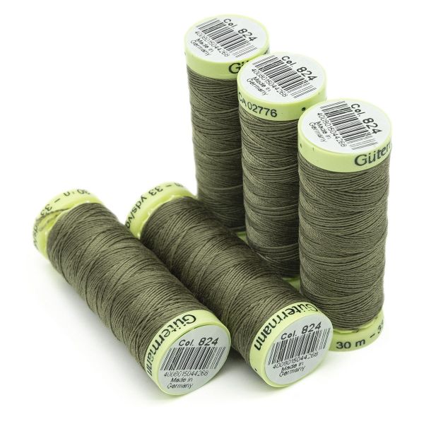 Нитки отделочные Gutermann Top Stitch 30 (30 метров), 5 кат. | 824 зеленый камуфляж