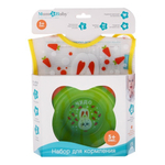 3954338 Набор для кормления «Зайка Тим», 4 предмета: нагрудник, тарелка на присоске 250 мл, вил