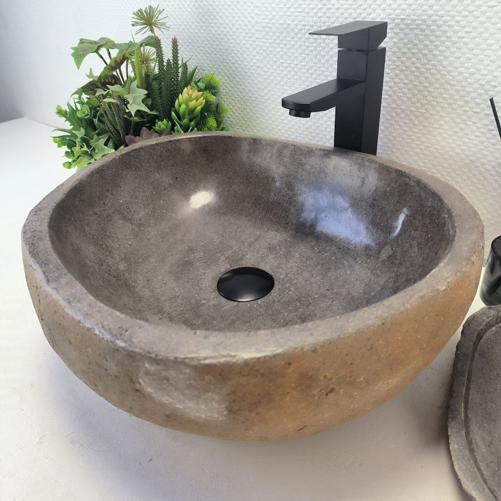 Раковина из речного камня RS-63690 (49*42*16) 0122