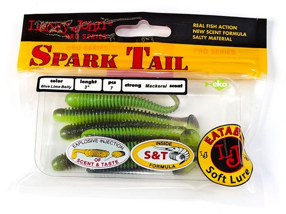 Виброхвосты съедобные LJ Pro Series Spark Tail 3,0in (7,6 см), цв. T53, 7 шт.