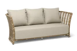 "Валенсия" диван из искусственного ротанга трехместный, цвет соломенный