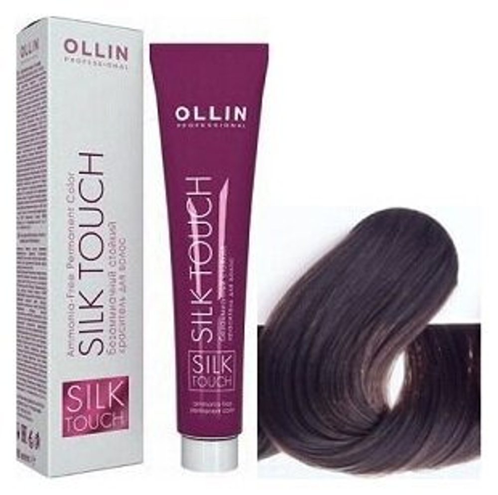 OLLIN SILK TOUCH 5/1 светлый шатен пепельный 60мл Безаммиачный стойкий краситель для волос