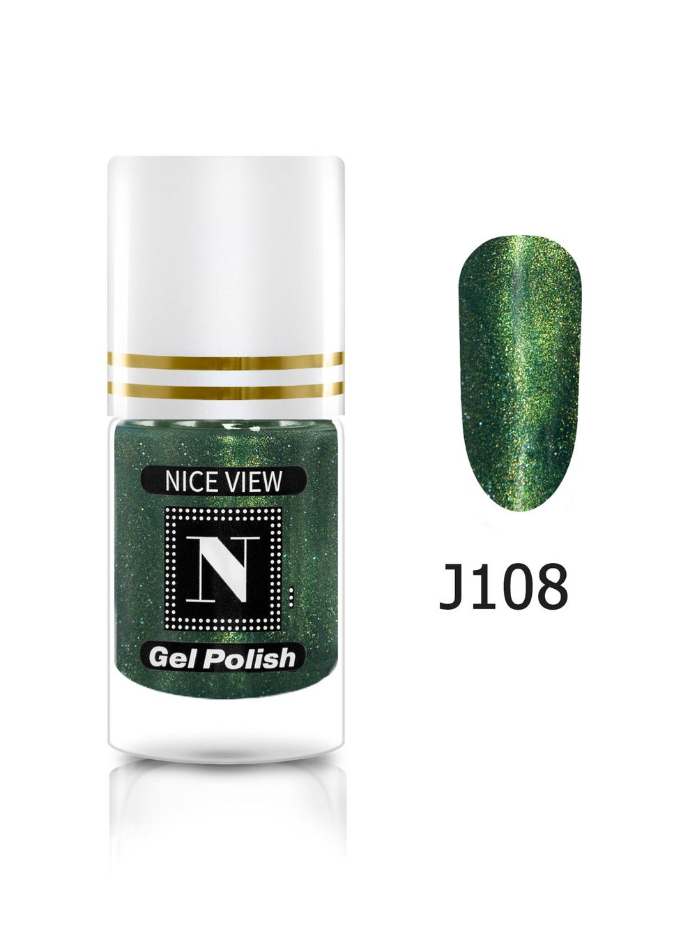 Nice View Гель-лак для ногтей Luma Glitte, J-108, Forest Green, 7 мл