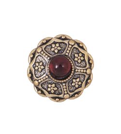 Народные промыслы AM-4197 Пуговица «Цветок» мал. (латунь, янтарь)