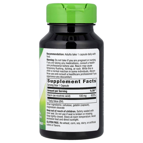 Nature's Way, ниацин и витамин B3, 100 мг, 100 капсул