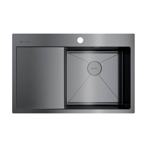 кухонная мойка Omoikiri Akisame 78-R-GM нерж. сталь/вороненая сталь