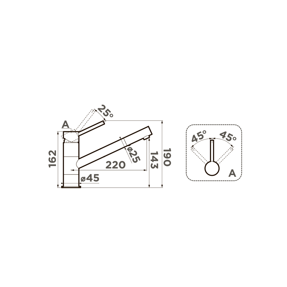 Смеситель для кухни Omoikiri Aogashima-BN   Нержавеющая сталь