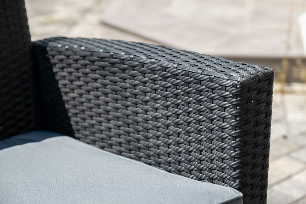 "Вашингтон" лаунж-зона из искусственного ротанга на 4 персоны, цвет черный