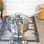 Ковш 1,5л нерж со стеклянной крышкой, с металлической ручкой, индукция, "Daniks" Оптима GS-01201-16S