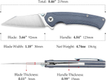 Складной туристический нож TRIVISA Lynx-03G клинок S35VN рукоять G10 и титан (синий)