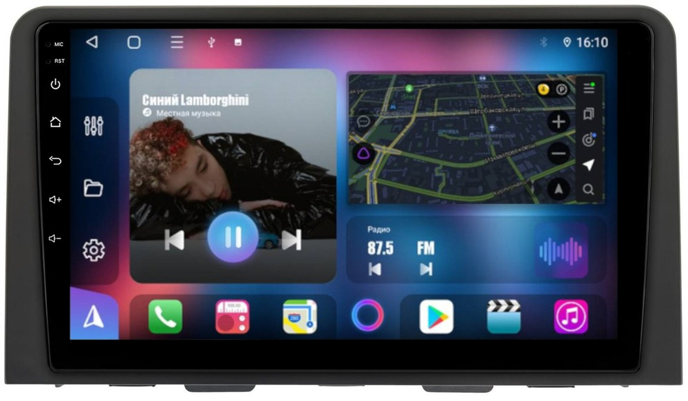 Магнитола для Hyundai Staria 2021+ (штатный экран 8") - FarCar 7300MM монитор 10" QLED на Android 13, 8 ядер (TS18), CarPlay, 4G SIM-слот