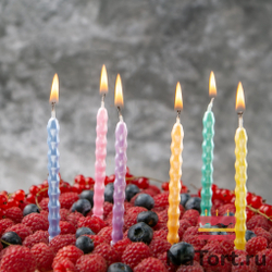 Набор свечей для торта «Happy» (ребристые, 11 см) 6 шт