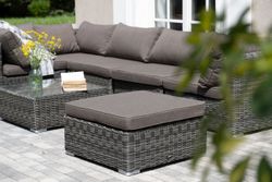"Лунго" трансформирующаяся лаунж-зона из искусственного ротанга, цвет графит