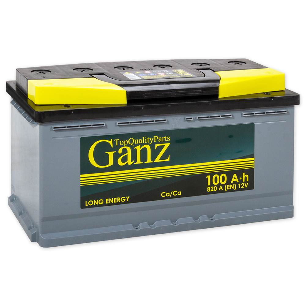Аккумулятор GANZ Standart 100 А/ч обратный R+ 353x175x190 L5 EN 820 А