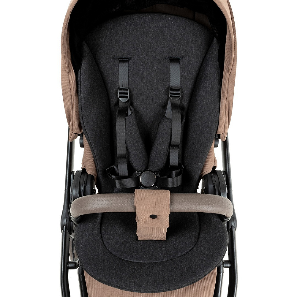 Детская коляска Roan Sol 2.0 3 в 1 с автокреслом Pituso Baesa Pro Black,Beige Canopy SLL/32/T Mocha Mousse/Black/руч.Cappuccino