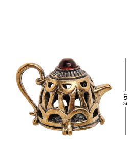 Народные промыслы AM-3197 Фигурка «Чайник Винтажный» (латунь, янтарь)
