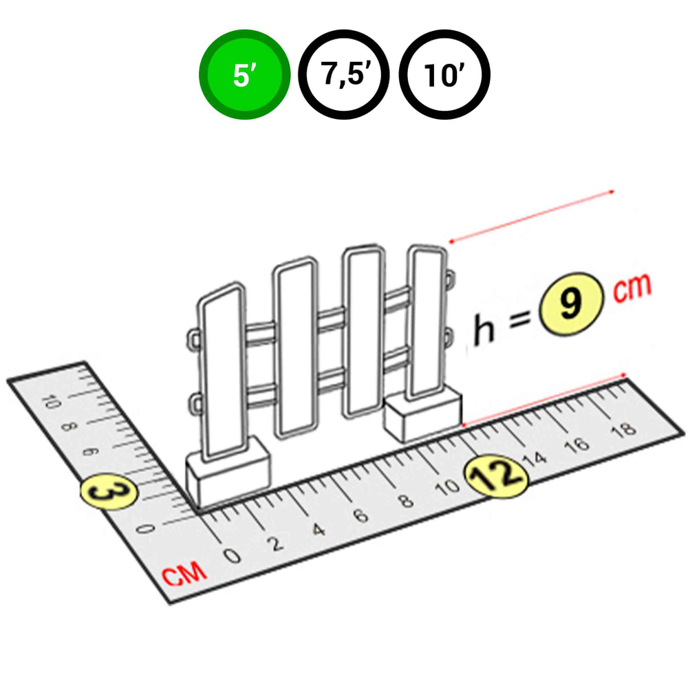 Элемент заборчика зеленый для конструктора
