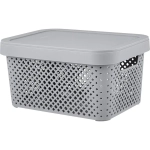 Корзинка для хранения с крышкой Plast Team Stockholm, 5 л серый шторм