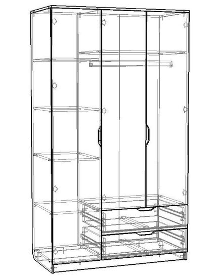 Шкаф ИТАКО-5 /1200*2000*553/ правый пикард