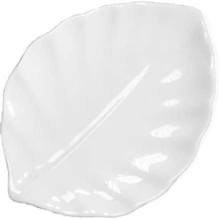 Блюдо «Кунстверк» лист фарфор ,H=19,L=150,B=110мм белый