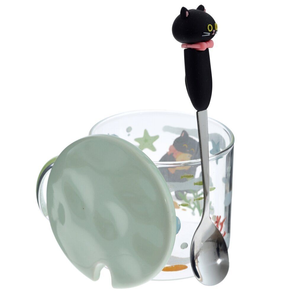 GAEM Кружка с крышкой и ложкой, 300 мл, L11 W9 H12 см, 4в.