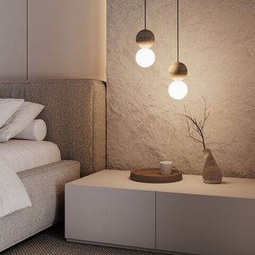 Подвесной светильник из травертина 1*G9 304051 травертин Stone Eurosvet