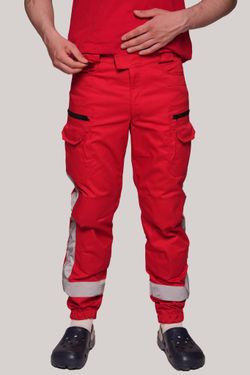 Брюки-джоггеры демисезонные мужские Скорая помощь MedicLine цв. Красный