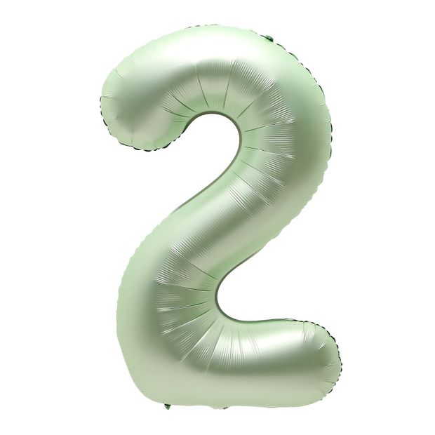 К Шар 40 «Цифра 2» салатовый металлик (БГ-60)