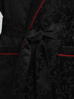 Халат из облегченного жаккарда с атласными бортами