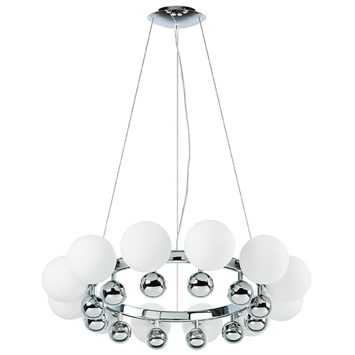 801124 Люстра SFERETTA 12х40W G9 ХРОМ/БЕЛЫЙ